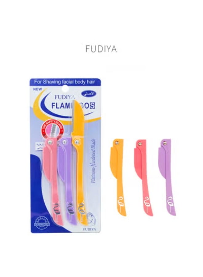 3 Piece Original Eyebrow Razors - Smooth Facial Razor for Women - Japanese Made Body Hair Shavers with Safety Guard - Gentle Blade for Face & Brows